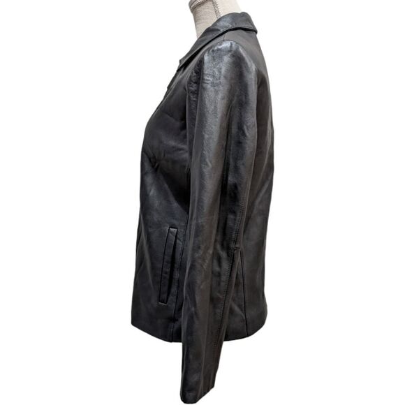 VTG Golden Bear Cisco 10th Anniversary Embroidered Womens Black Leather Jacket S - Picture 4 of 11